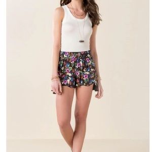 Boho tropical flower shorts